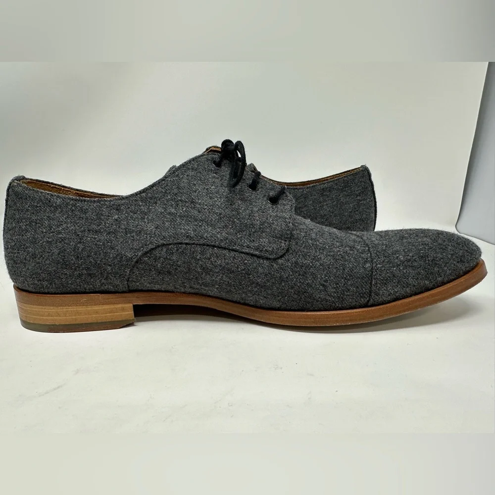 Taft‎ Kennedy Oxford Shoe in Grey Wool Cap Toe Size 44 EU 11 US